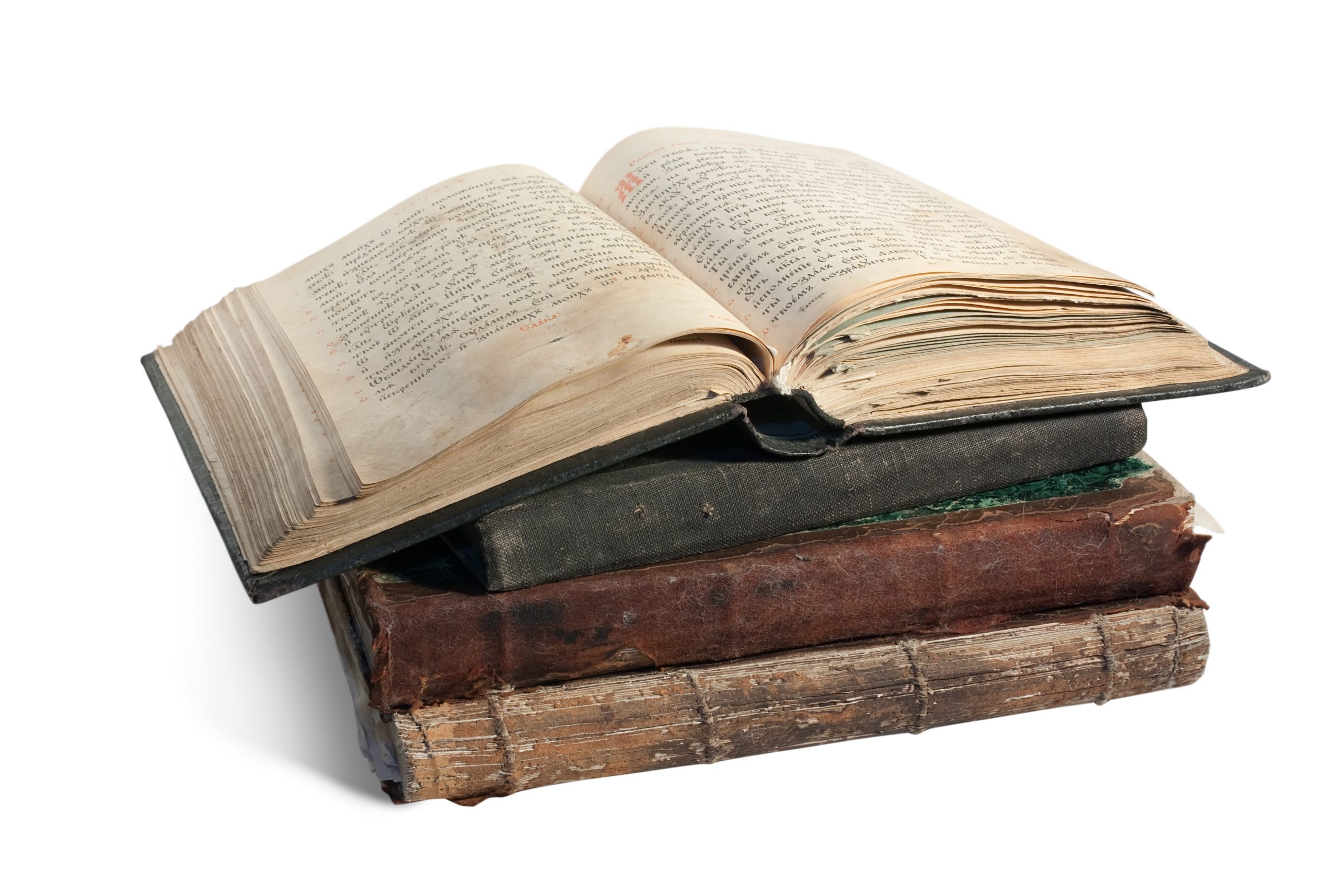19st century Psalter. Isolated over white with clipping path